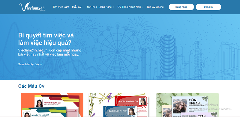 Sử dụng cv của Vieclam24h.net.vn để đảm bảo affiliation trong cv