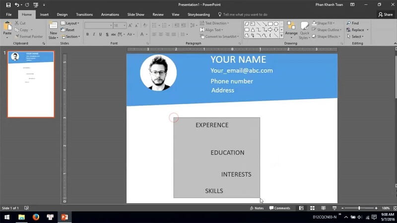Cách làm cv trên powerpoint