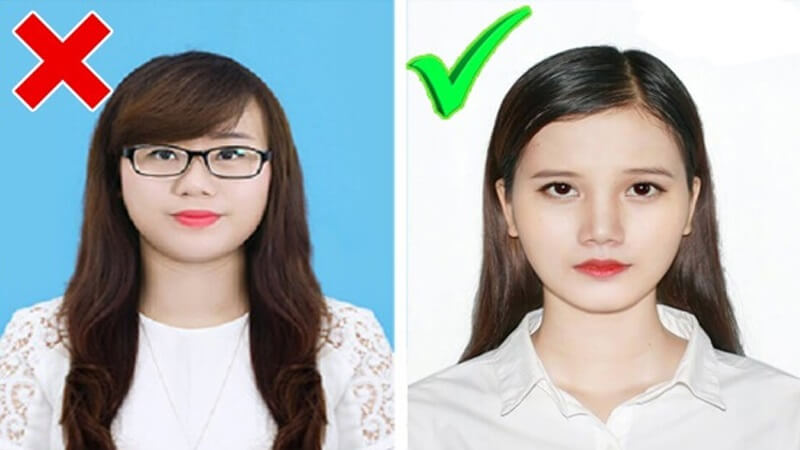 Ảnh thẻ sai (tích đỏ) - đúng (tích xanh)