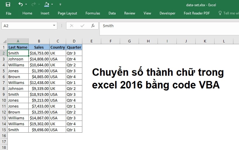 Chuyển số thành chữ trong excel 2016 bằng code VBA