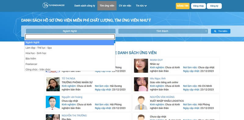 Công nghệ AI giúp lọc và tìm kiếm ứng viên theo nhiều tiêu chí