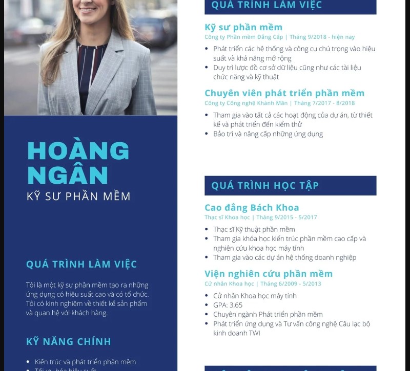 Mẫu CV xin việc công nghệ cao