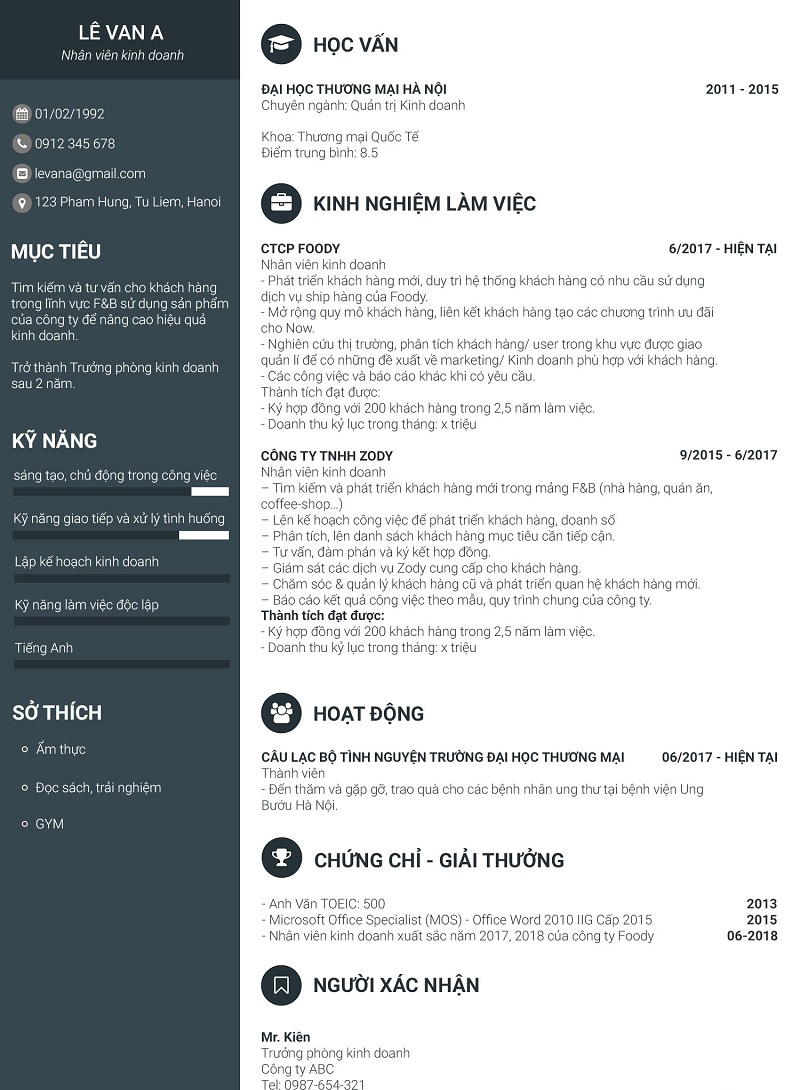 Những điều cần chuẩn bị trong cv hr specialist