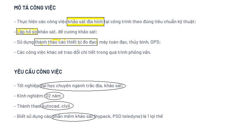 Viết CV trắc địa dễ thu hút