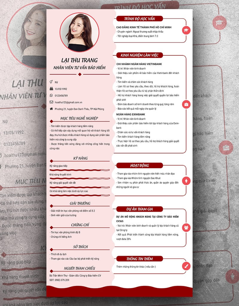 Hình thức của cv tình nguyện viên