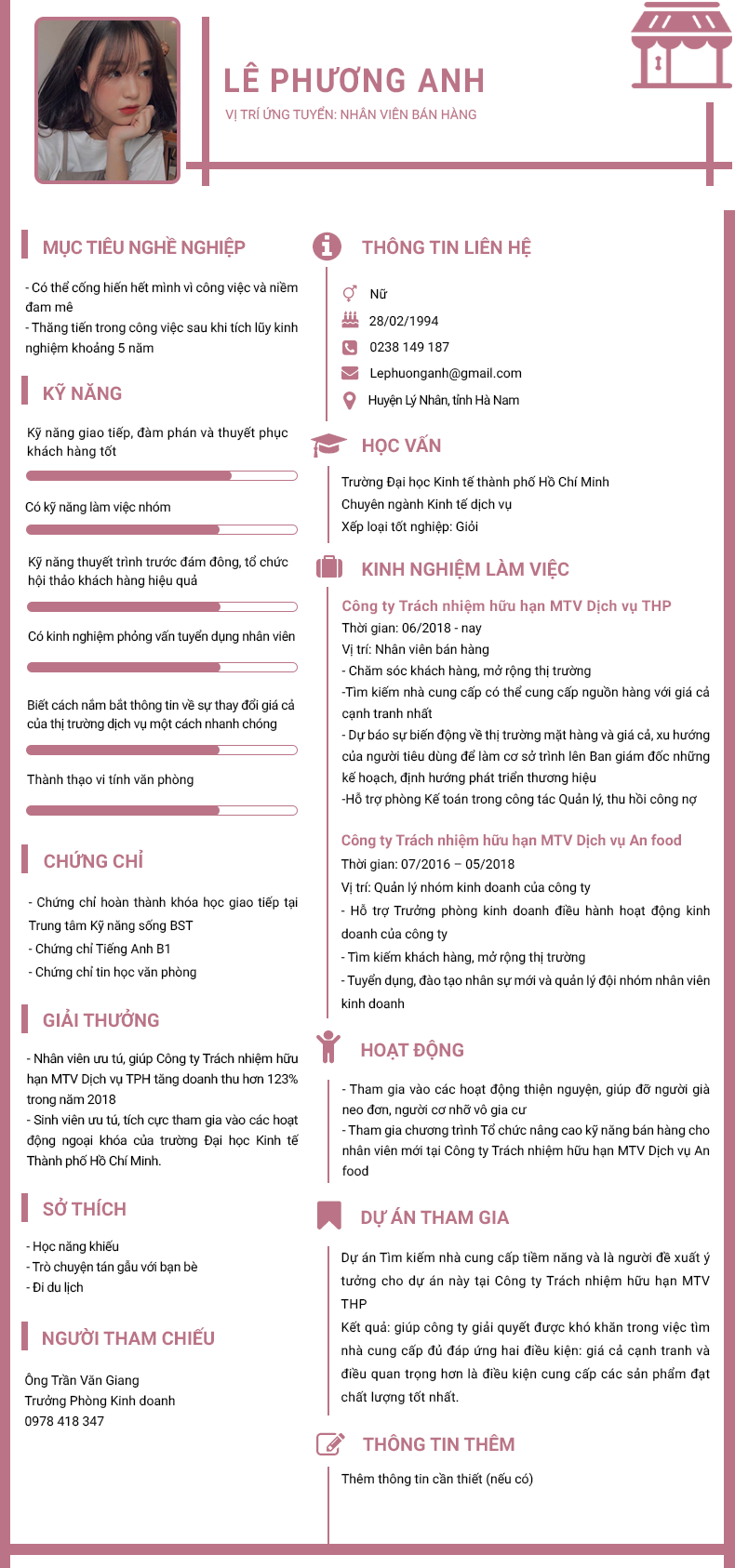 Thêm nội dung cho cv xin việc hoàn hảo
