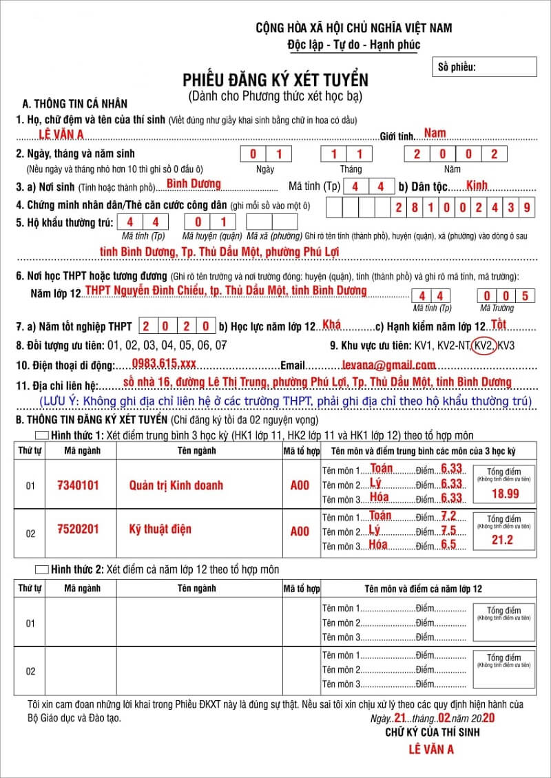 Hướng dẫn đăng ký hồ sơ