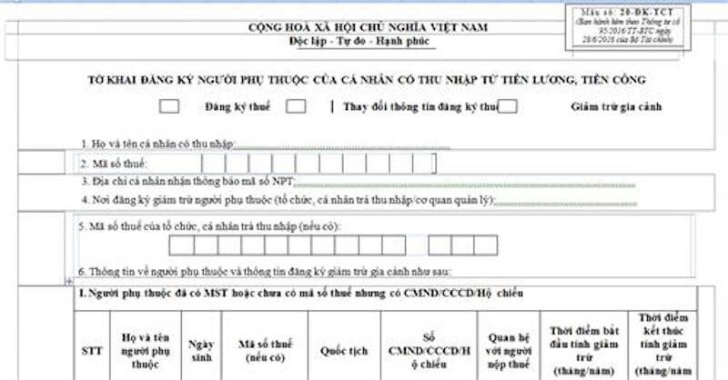 Hồ sơ làm giảm trừ gia cảnh 