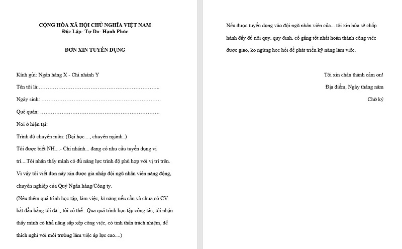 Đơn xin việc