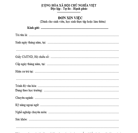 Đơn xin việc