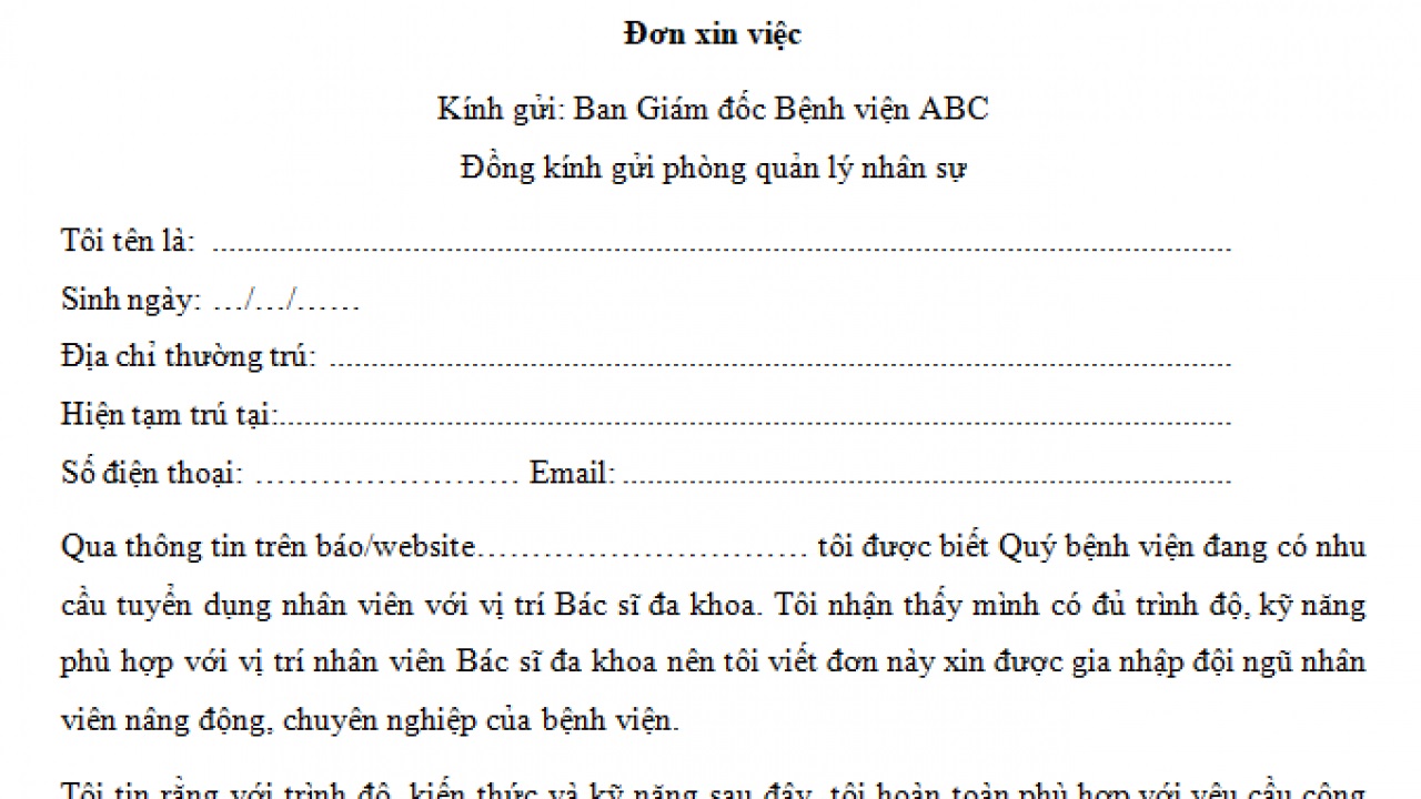 Đơn xin việc