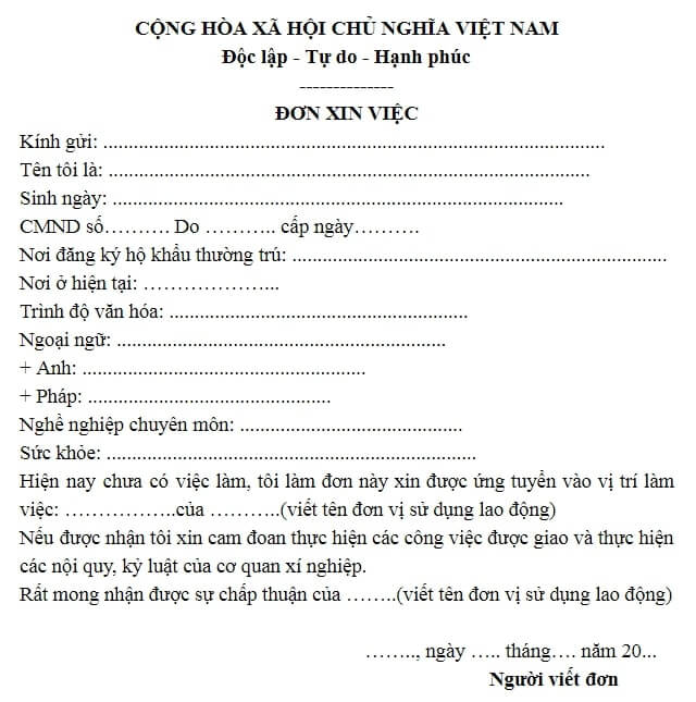 Đơn xin việc