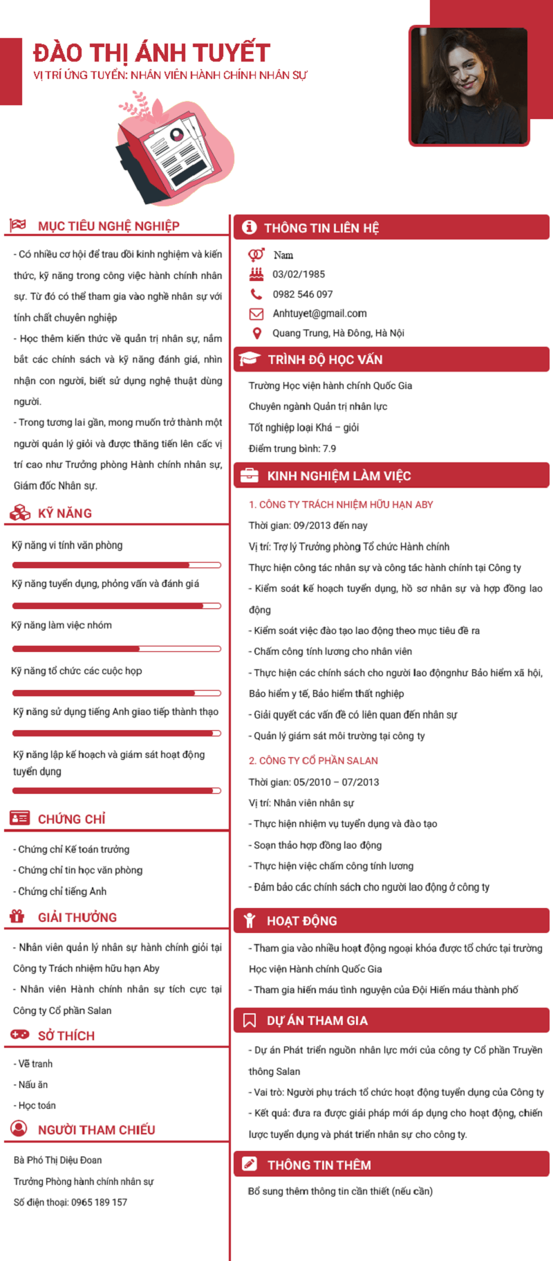 Kỹ năng trong CV song ngữ Anh Việt