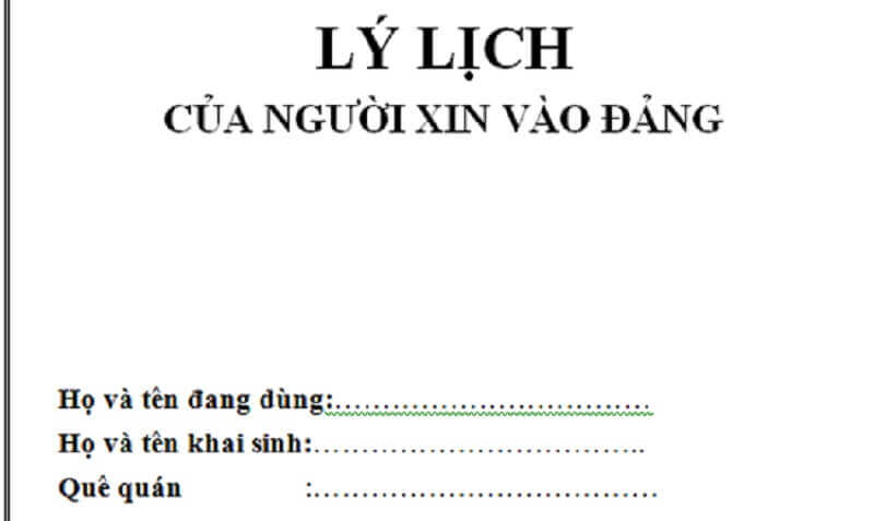 Kê khai lý lịch đầy đủ