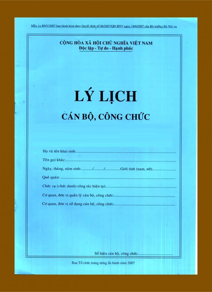 Lý lịch công chức là gì?