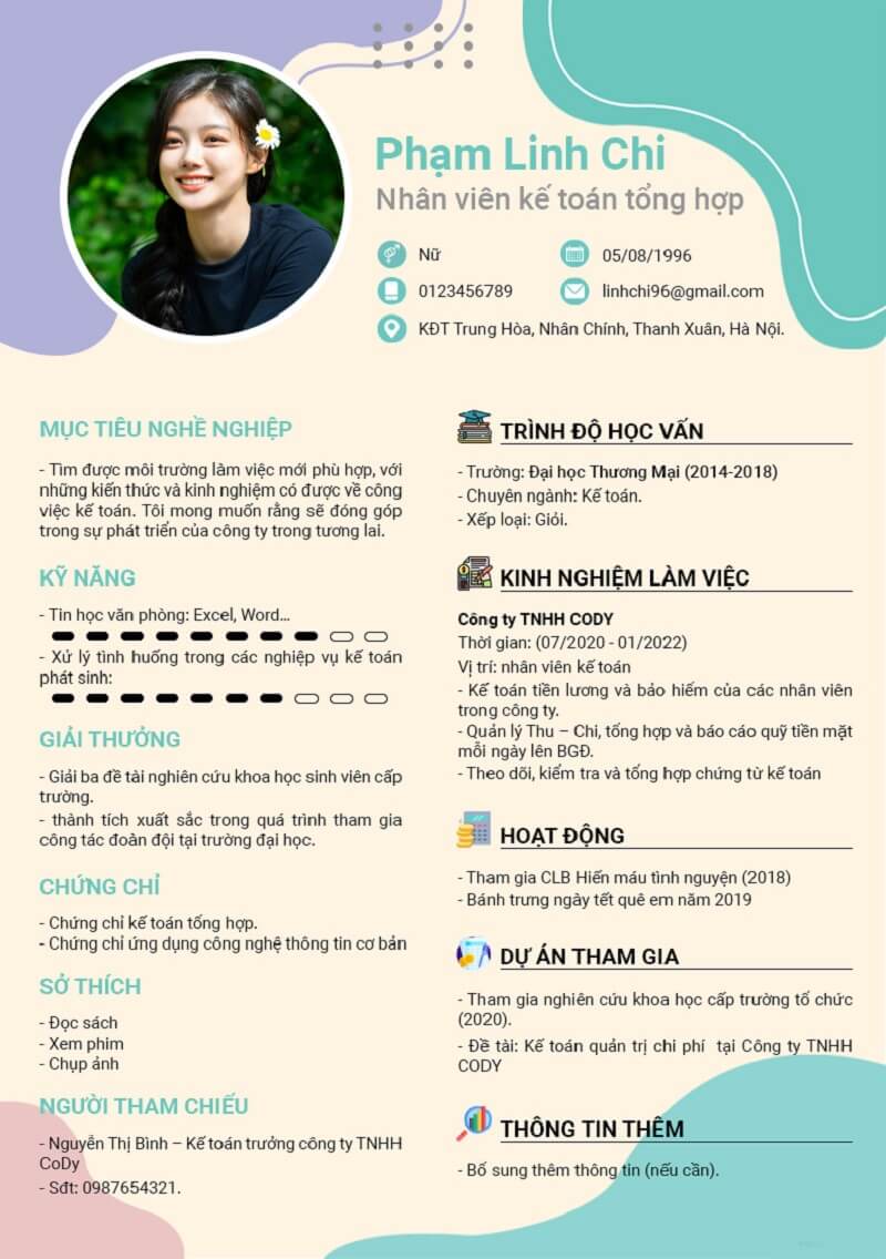 Mẫu CV xin việc có sẵn