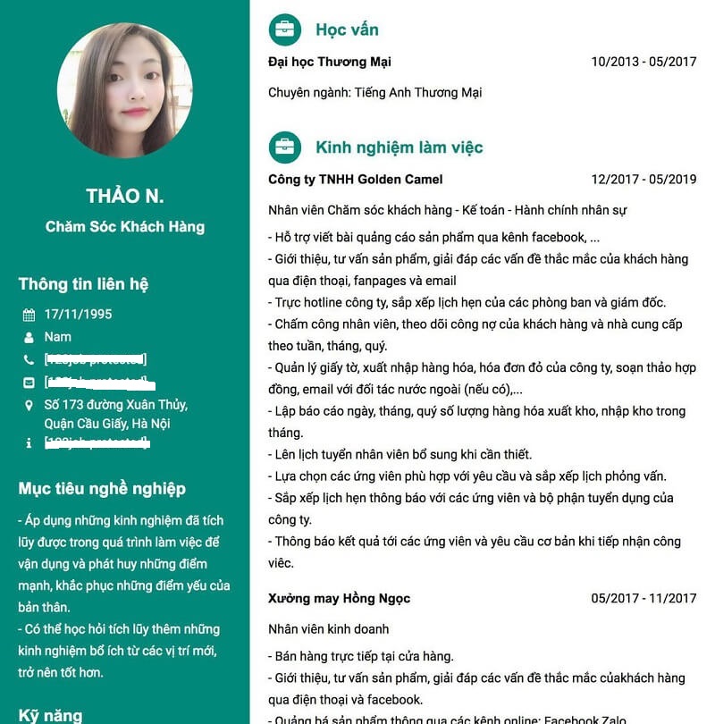 ​ Nhân viên dịch vụ khách hàng 