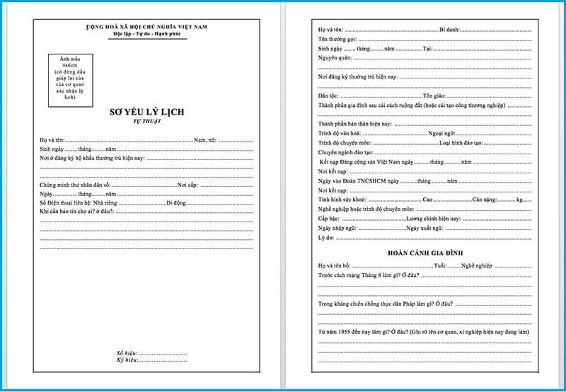 Sơ yếu lý lịch cần công chứng của địa phương