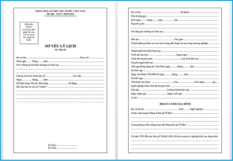 Sơ yếu lý lịch xin việc CGV