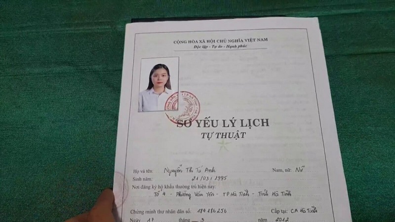 Sơ yếu lý lịch yêu cầu kèm thao ảnh và dấu xác nhận