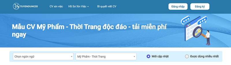 Tạo CV xin việc Mỹ phẩm - thời trang chất lượng nhất tại Tuyendung3s
