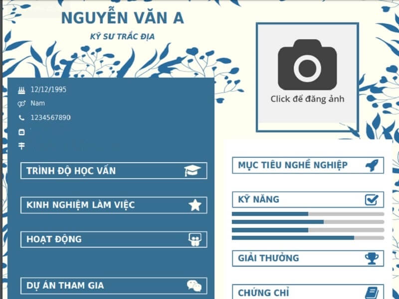 Tạo CV trắc địa nhanh chóng, hiệu quả