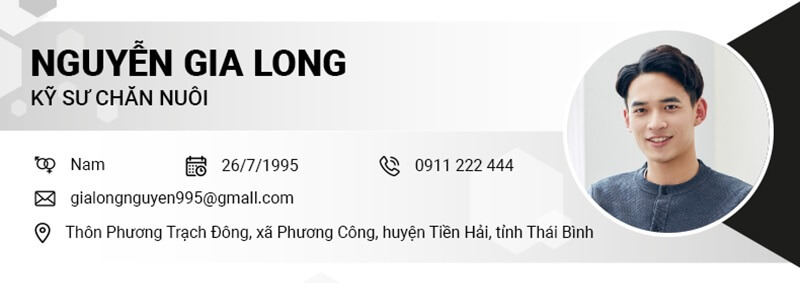 Thông tin cá nhân trong mẫu CV chăn nuôi - thú y