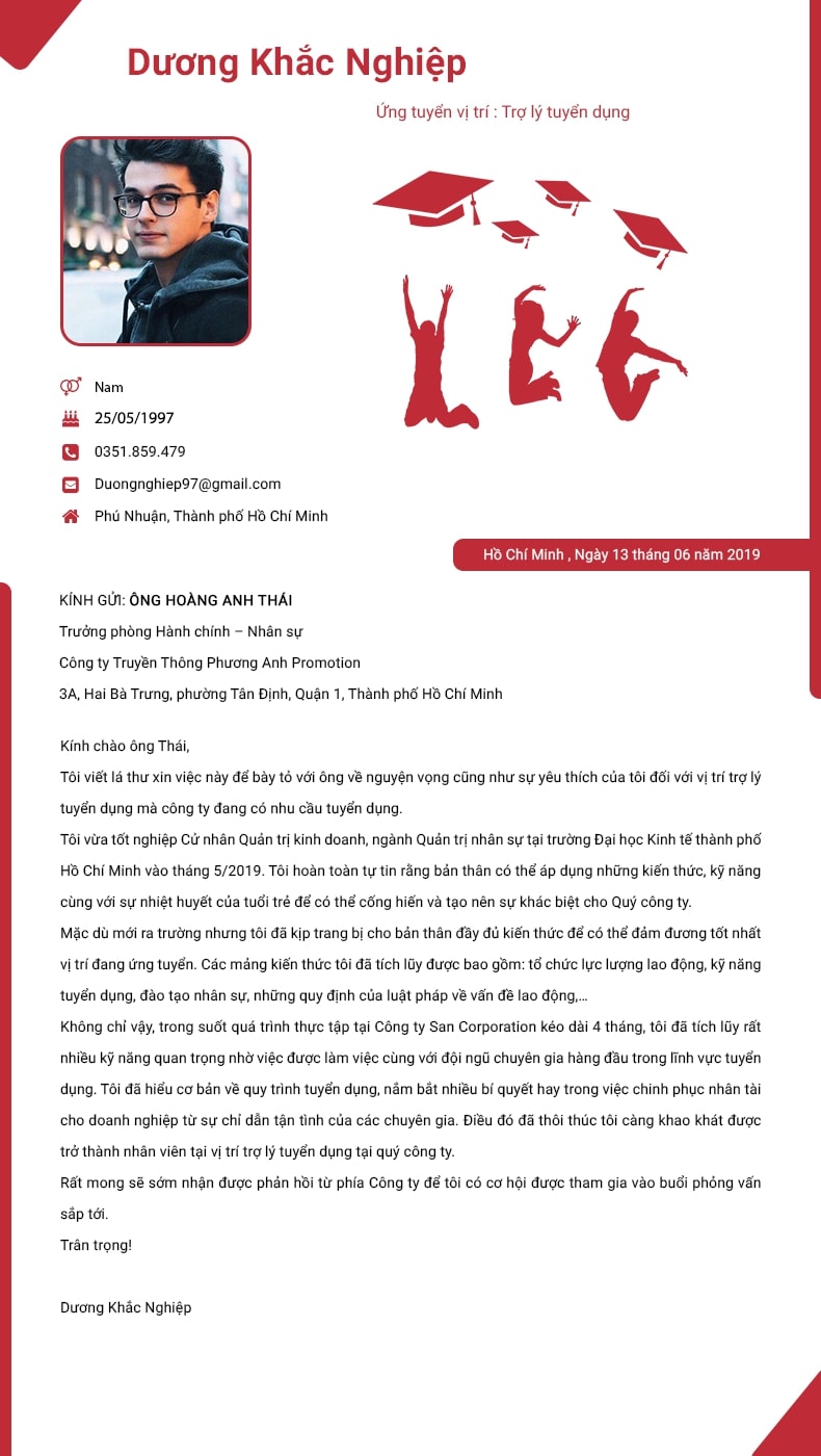 thư xin việc ấn tượng