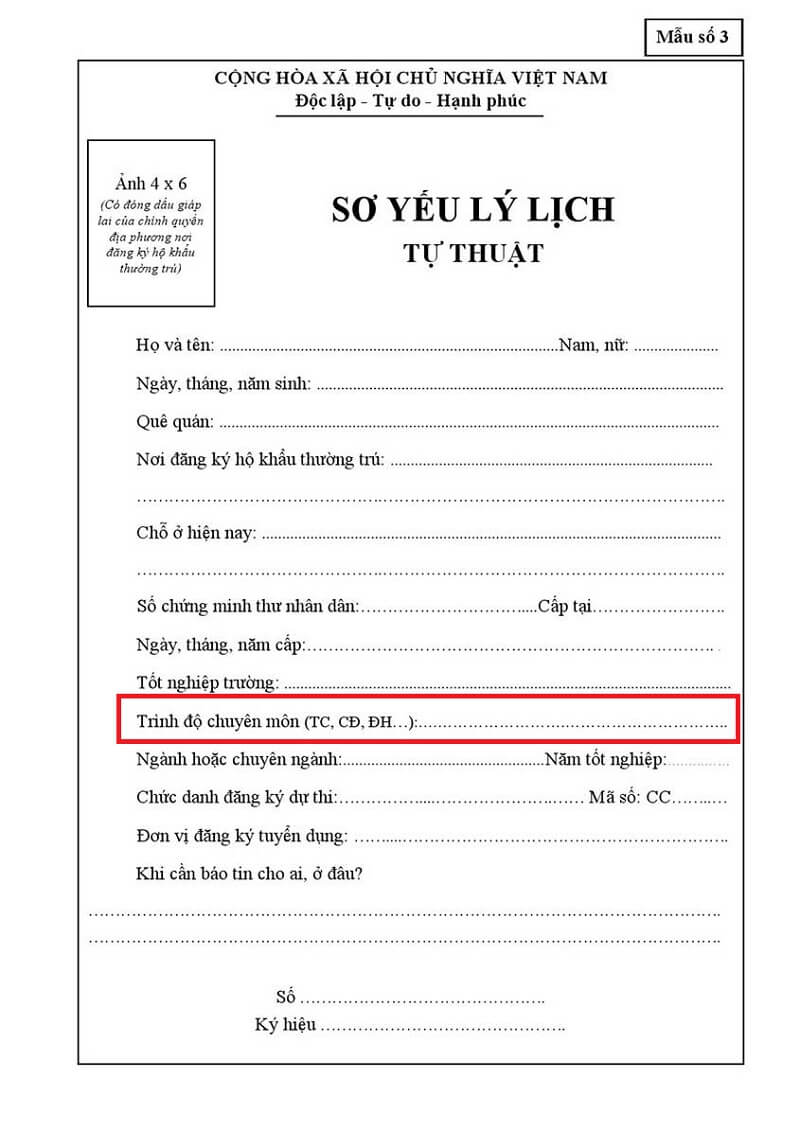 Cách ghi nghề nghiệp trong sơ yếu lý lịch đầy đủ nhất