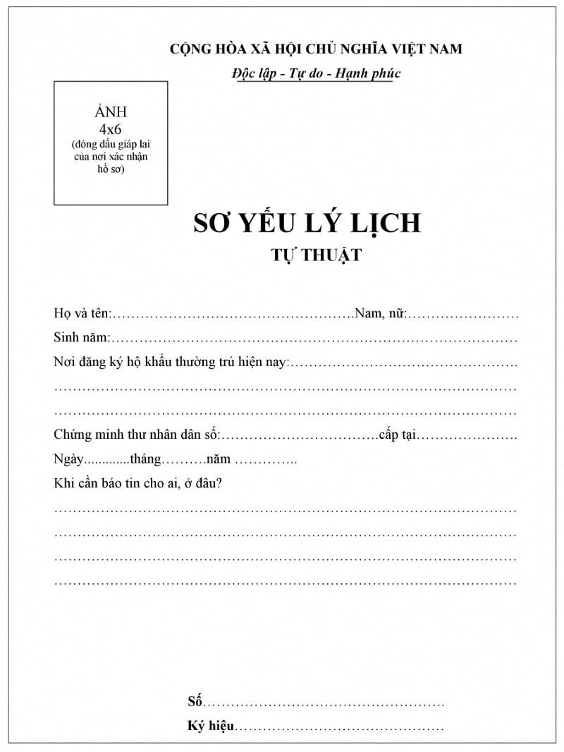Hướng dẫn trình bày Sơ yếu lý lịch tự thuật cho Kế toán